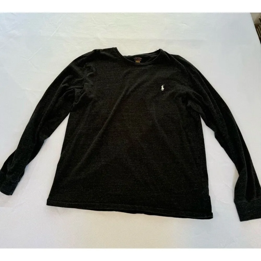 Polo Ralph Lauren Men's‎ Large Heathered Gray Long Sleeve T-Shirt  Pony Logo